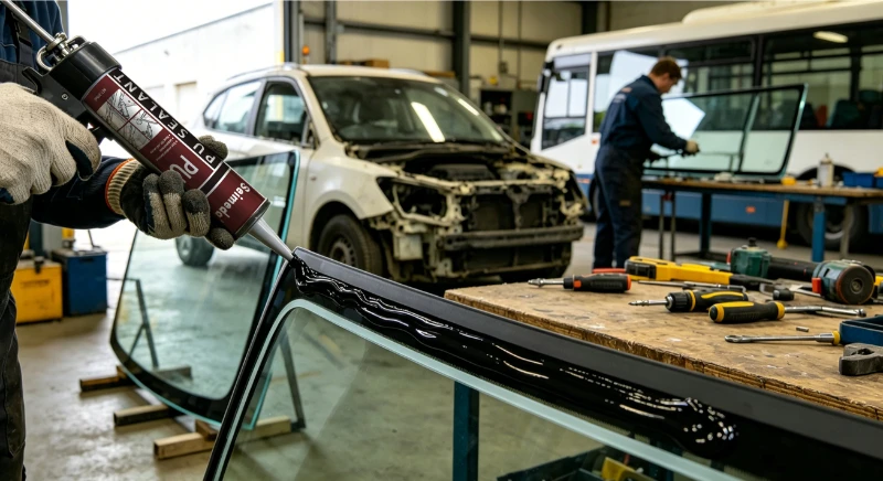 Soluci&oacute;n 1: Uni&oacute;n y sellado estructural de vidrio para autom&oacute;viles