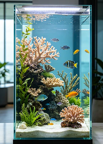 Acuario de cristal grande